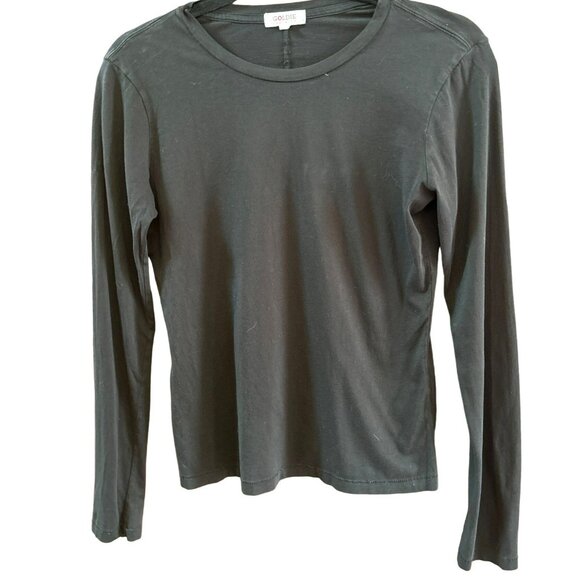 Goldie Women's Lewinter Black Long Sleeve Pima Cotton T Shirt Basic Size Small - Picture 1 of 3